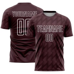 Maglia da calcio personalizzata marrone bianca con stampa a sublimazione
