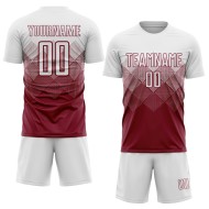 Maglia da calcio personalizzata Crimson White Sublimation Maglia da calcio personalizzata Crimson White Sublimation