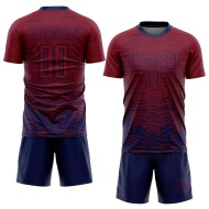 Maglia da calcio personalizzata Crimson Navy con stampa a sublimazione Maglia da calcio personalizzata Crimson Navy con stampa a sublimazione